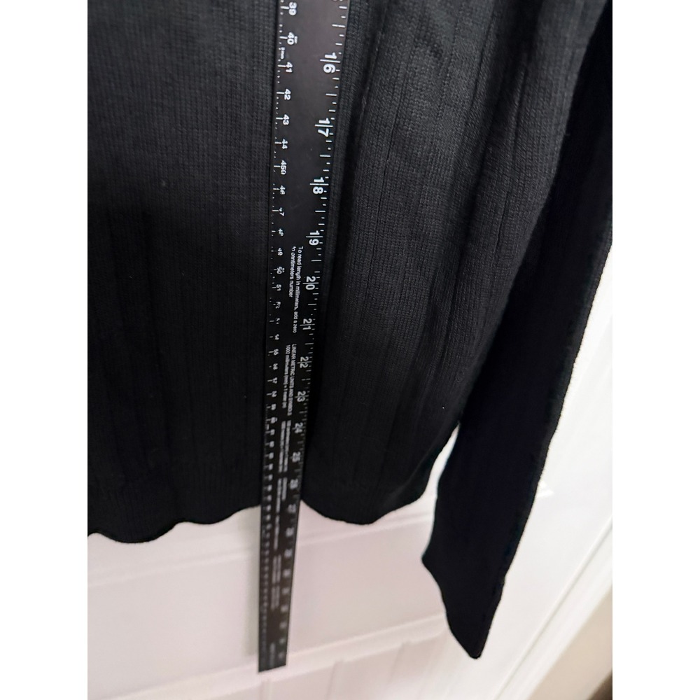 Eddie Bauer Sweater Mens M Turtleneck Ribbed Cotton Black Pullover NEW - Picture 5 of 6